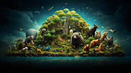 World animal day October 4 Generative AIの素材