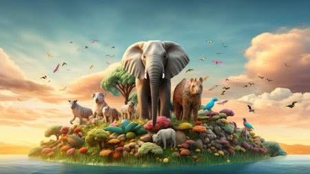 World animal day October 4 Generative AIの素材