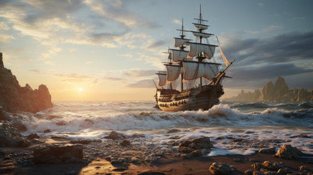 Columbus Day Celebrate the anniversary of Christopher Columbus's arrival in America October 14 Generative AIの素材