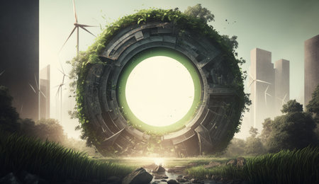 ESG green energy sustainable industry Environmental Social and Corporate Governance Earth Day the importance of loving nature Generative AIの素材