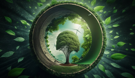 ESG green energy sustainable industry Environmental Social and Corporate Governance Earth Day the importance of loving nature Generative AIの素材