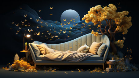 World Sleep Day 8th March Generative AIの素材