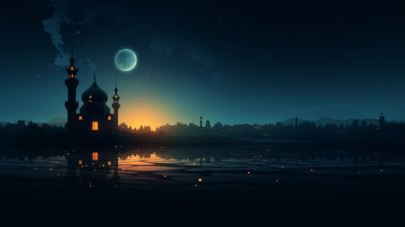 Ramadan the holy time for prayer March 10 to April 9 Generative AIの素材
