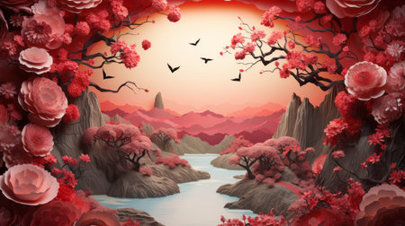 Spring Season March 21 June 20 Generative AI (の素材