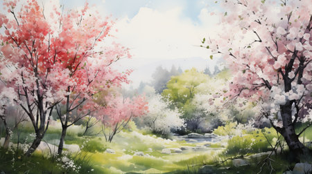 Spring Season March 21 June 20 Generative AI (の素材