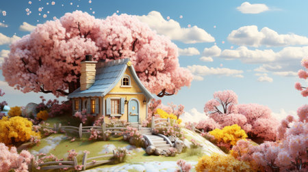 Spring, the key of the happy holidays 19th march Generative AIの素材