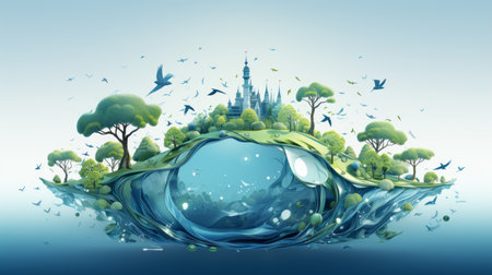 World Water Conservation Day 22th March Generative AIの素材