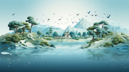 World Water Conservation Day 22th March Generative AIの素材