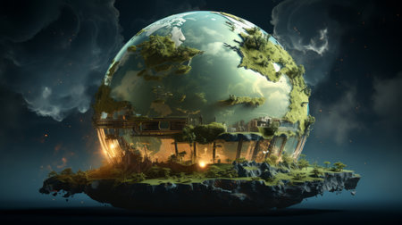 Earth Day Turn off the lights 30th March Generative AIの素材