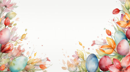 Easter watercolor March 31 Generative AIの素材