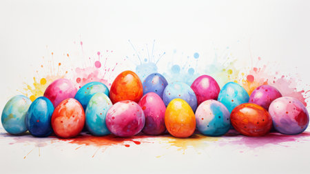 Easter watercolor March 31 Generative AIの素材