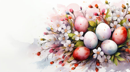 watercolor Easter or the day of the resurrection of jesus christ March 31 Generative AIの素材
