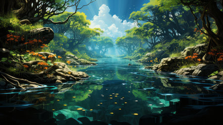 Thai Mangrove Community Forest Day 12th April Generative AIの素材