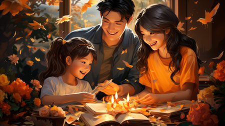 Thai family day 14th April Generative AIの素材