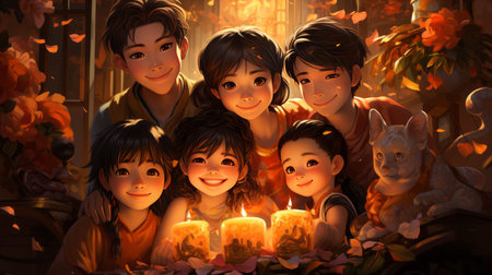 Thai family day 14th April Generative AIの素材