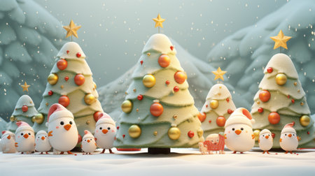 Merry Christmas Festival Cartoon style3D Generative AIの素材