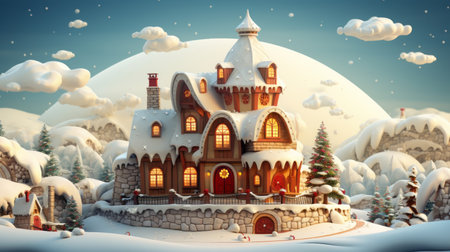 Merry Christmas Festival Cartoon style3D Generative AIの素材