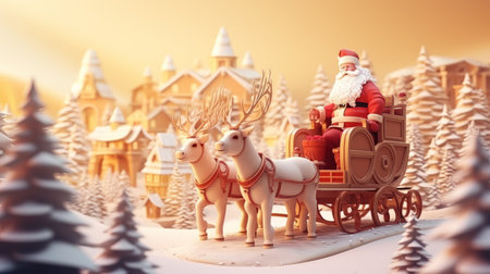 Merry Christmas Festival Cartoon style3D Generative AIの素材