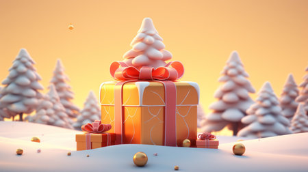 Merry Christmas Festival Cartoon style3D Generative AIの素材
