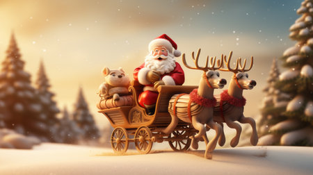 Merry Christmas Festival Cartoon style3D Generative AIの素材