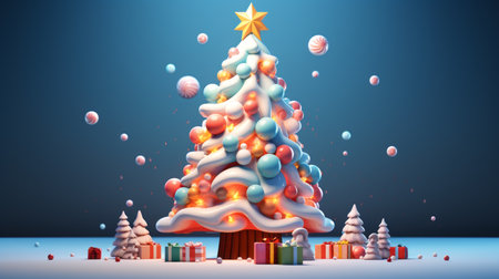 Merry Christmas Festival Cartoon style3D Generative AIの素材