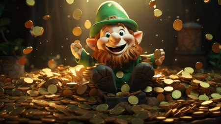 Cartoon St Patricks Day a day of pride for Ireland 17th March 3D style Generative AIの素材