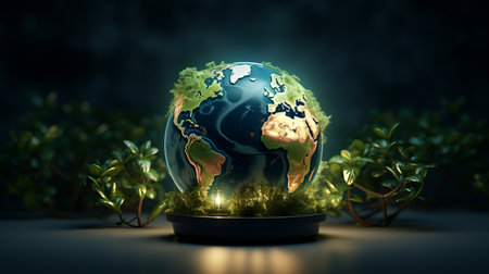 Earth Day Turn off the lights 30th March 3D cartoon Generative AIの素材