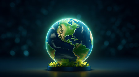 Earth Day Turn off the lights 30th March 3D cartoon Generative AIの素材