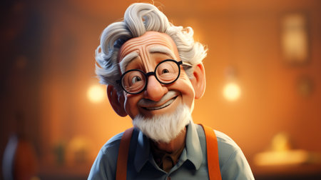 National Day of the Elderly 13th April 3D Cartoon Generative AIの素材