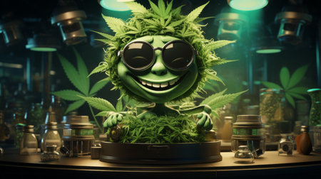 World Cannabis Day 20th April 3D Cartoon Generative AIの素材