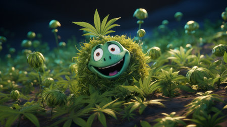 World Cannabis Day 20th April 3D Cartoon Generative AIの素材