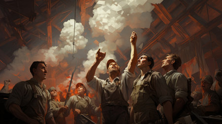 National Labor Day 1th May cartoon style 3D Generative AIの素材