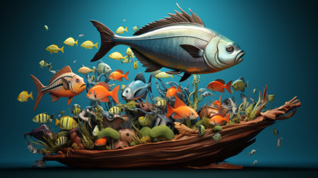 World Tuna Day 2th May cartoon style 3D Generative AIの素材