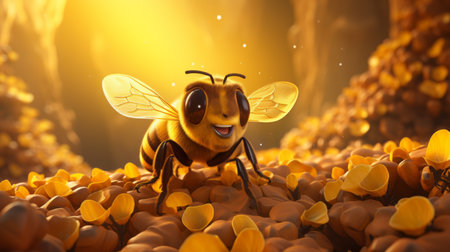World Bee Day 20th May cartoon style 3D Generative AIの素材