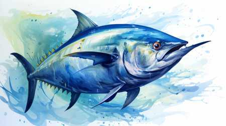 World Tuna Day 2th May Watercolor style Generative AIの素材