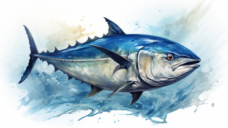 World Tuna Day 2th May Watercolor style Generative AIの素材