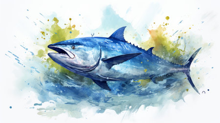 World Tuna Day 2th May Watercolor style Generative AIの素材