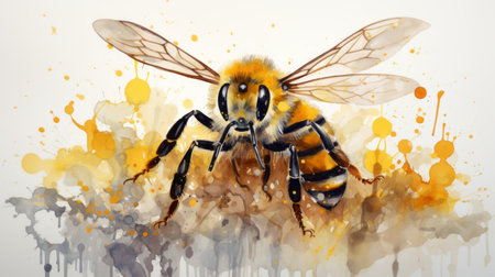 World Bee Day 20th May Watercolor style Generative AIの素材
