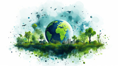 International Day for Biological Diversity 22th May Watercolor style Generative AIの素材