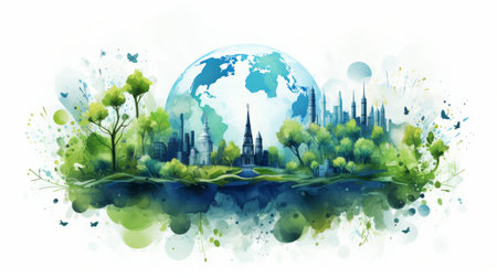 International Day for Biological Diversity 22th May Watercolor style Generative AIの素材