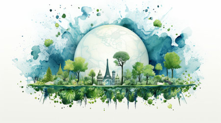 International Day for Biological Diversity 22th May Watercolor style Generative AIの素材