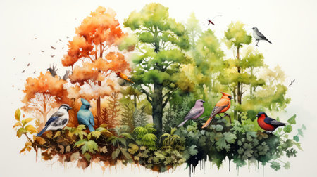 International Day for Biological Diversity 22th May Watercolor style Generative AIの素材