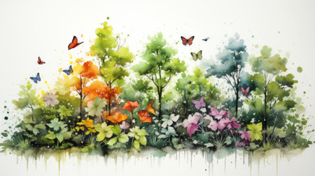 International Day for Biological Diversity 22th May Watercolor style Generative AIの素材