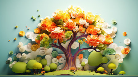National Tree Day 22th May cartoon style 3D Generative AIの素材