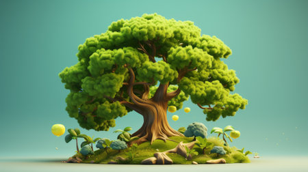 National Tree Day 22th May cartoon style 3D Generative AIの素材