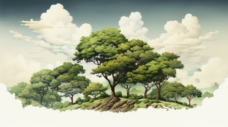 National Tree Day 22th May cartoon style 3D Generative AIの素材