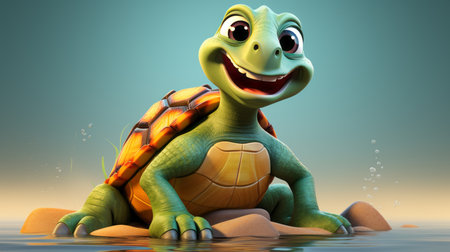 World Turtle Day 23th May cartoon style 3D Generative AIの素材