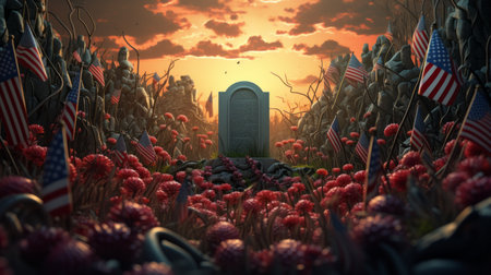 Memorial Day, remembering the fallen soldiers around the world May 27 Generative AIの素材