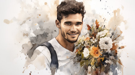 watercolor Memorial Day, remembering the fallen soldiers around the world May 27の素材