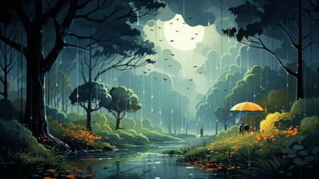 Rainy season Generative AIの素材